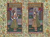 Jahangir (Hindi: नूरुद्दीन सलीम जहांगीर Urdu: سلیم جهانگیر نورالدینPersian: نورالدین سلیم جهانگیر) (full title: Al-Sultan al-'Azam wal Khaqan al-Mukarram, Khushru-i-Giti Panah, Abu'l-Fath Nur-ud-din Muhammad Jahangir Padshah Ghazi [Jannat-Makaani]) (20 September 1569 – 8 November 1627) was the ruler of the Mughal Empire from 1605 until his death in 1627.<br/><br/>

The name Jahangir is from Persian جهانگیر,meaning 'World Conqueror'. Nur-ud-din or Nur al-Din is an Arabic name which means 'Light of the Faith'. Born as Prince Muhammad Salim, he was the third and eldest surviving son of Mogul Emperor Akbar. Akbar's twin sons, Hasan and Hussain, died in infancy. His mother was the Rajput Princess of Amber, Jodhabai (born Rajkumari Hira Kunwari, eldest daughter of Raja Bihar Mal or Bharmal, Raja of Amber, Rajasthan).<br/><br/>

Begum Nur Jahan (Persian/Urdu: نور جہاں ) (alternative spelling Noor Jahan, Nur Jehan, Nor Jahan, etc.) (1577–1645), also known as Mehr-un-Nisaa, was an Empress of the Mughal Dynasty that ruled much of the Indian subcontinent. She was an aunt of Empress Mumtaz Mahal, Emperor Shah Jahan's wife for whom the Taj Mahal was constructed.<br/><br/>

Begum Nur Jahan was the twentieth and favourite wife of Mughal Emperor Jahangir, who was her second husband - and the most famous Empress of the Mughal Empire. The story of the couple's infatuation for each other and the relationship that abided between them is the stuff of many (often apocryphal) legends.<br/><br/>

She remains historically significant for the sheer amount of imperial authority she wielded - the true 'power behind the throne', as Jehangir was battling serious addictions to alcohol and opium throughout his reign - and is known as one of the most powerful women who ruled India.